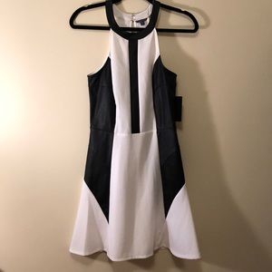 Black and White high neck dress